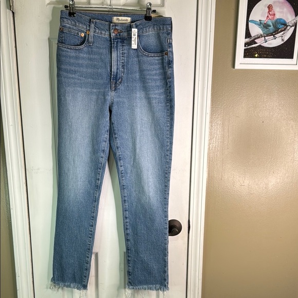 Madewell The Perfect Vintage Jean Blue Ankle Cropped Raw Hem Size 28 - Picture 1 of 11